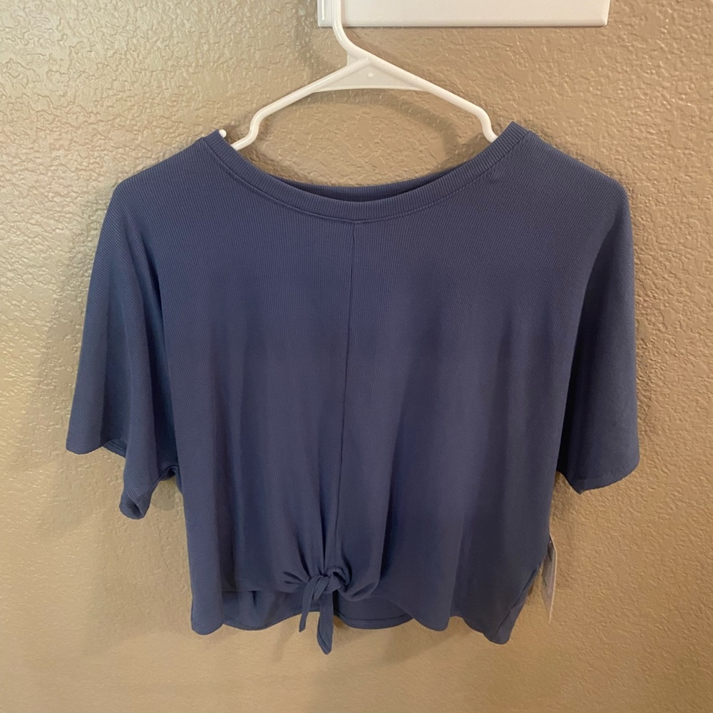 Old Navy- blue short sleeve with tie- adult small